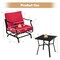 Red Glider Chair Set With Coffee Table 3-Piece Outdoor Patio Steel Frame Cushions